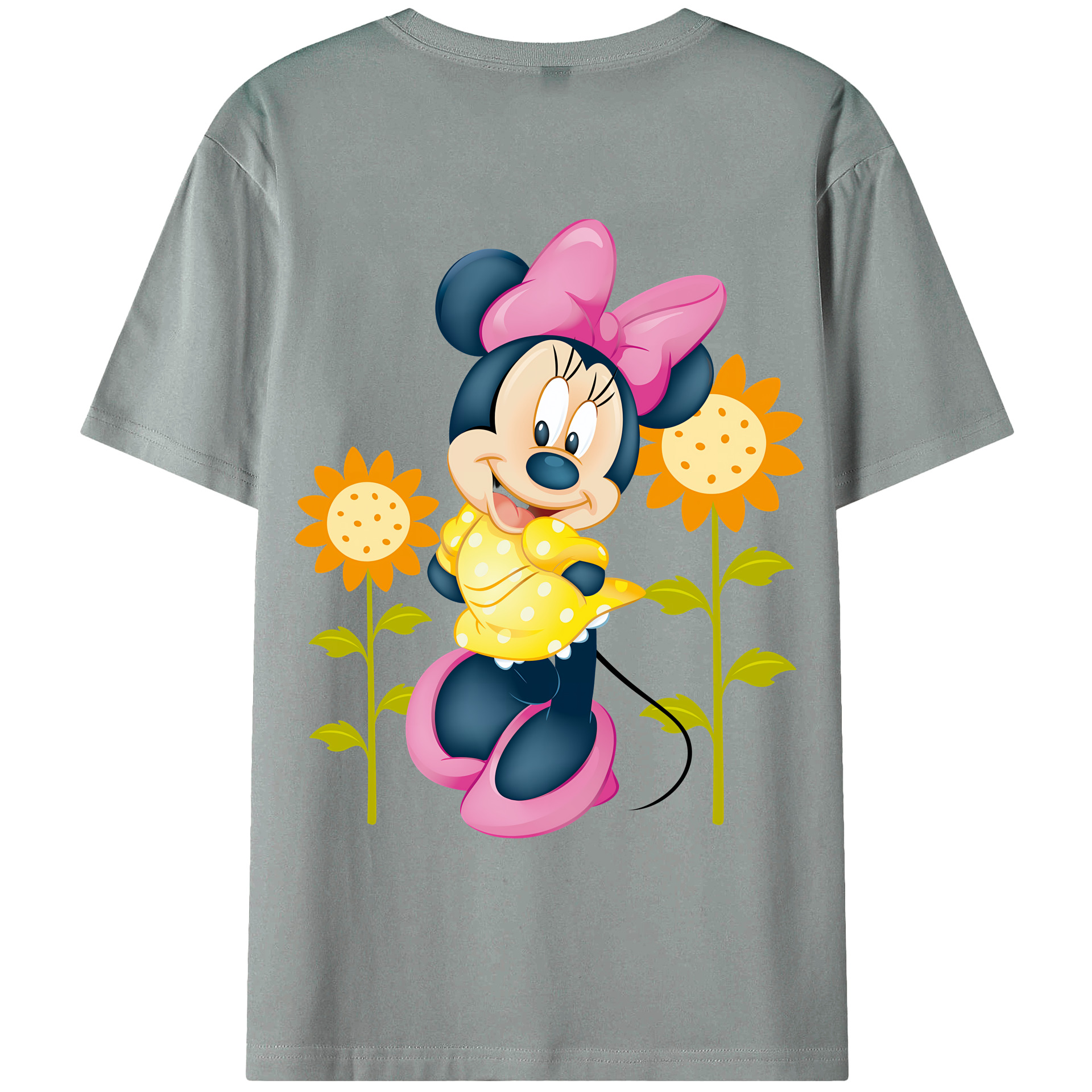 （画像用） ミッキーマウス Mickey Mouse 綿100％ メンズ半袖Tシャツ（バックプリント） 通気性